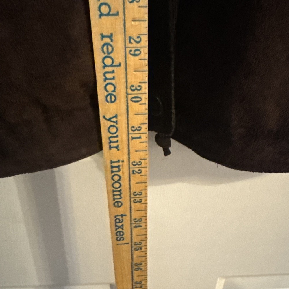 VTG Liz Claiborne Brown Suede Leather Jacket Women XL Snap Distressed Utility - Picture 7 of 8